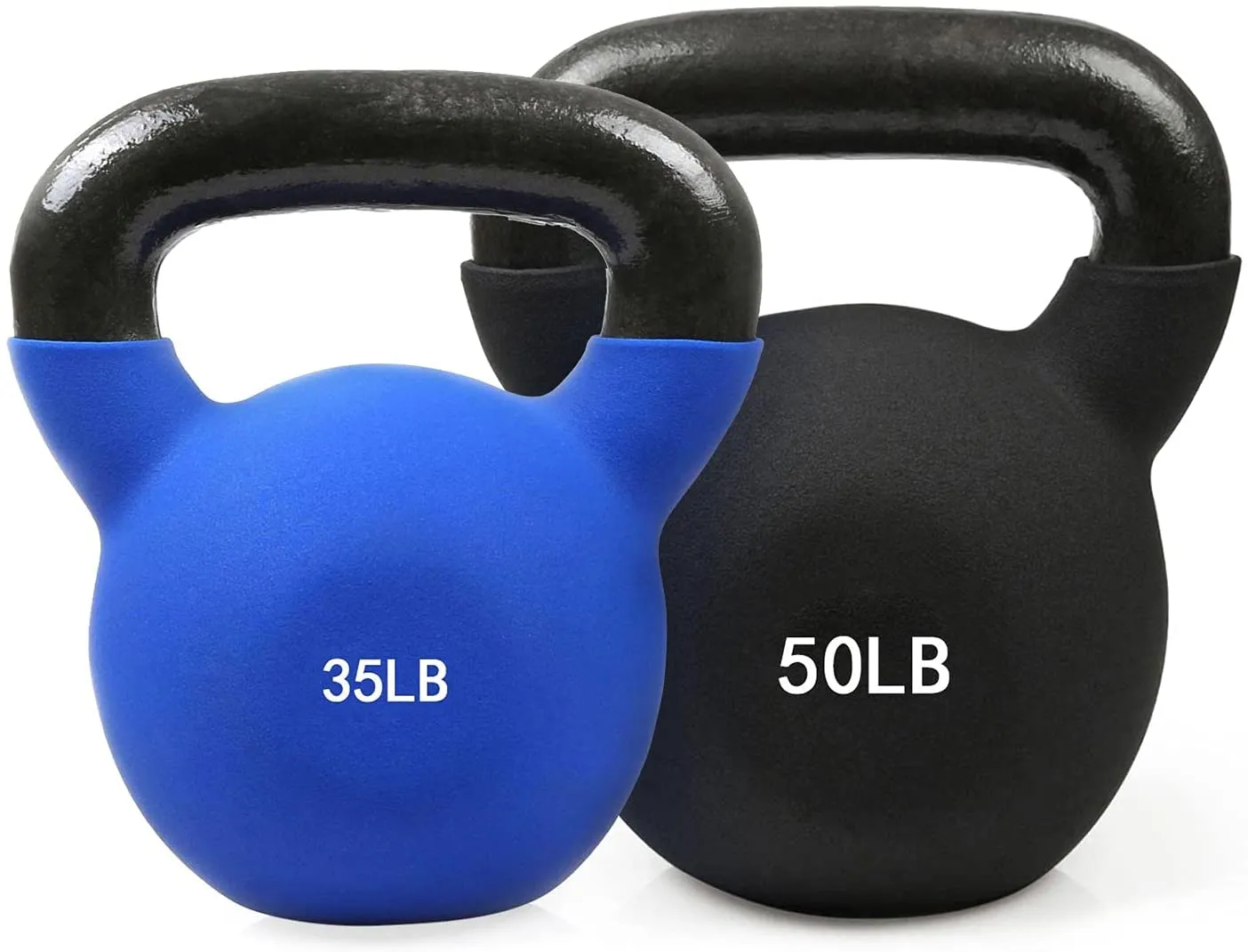 RitFit Neoprene Coated Solid Cast Iron Kettlebell 20 25 30 35 40 45 50 LB, Great for Full Body Workout, Cross-Training, Weight Loss & Strength Training