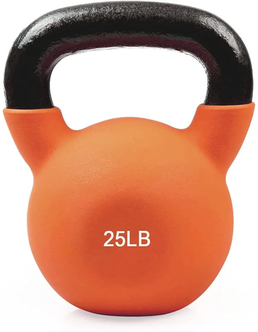 RitFit Neoprene Coated Solid Cast Iron Kettlebell 20 25 30 35 40 45 50 LB, Great for Full Body Workout, Cross-Training, Weight Loss & Strength Training