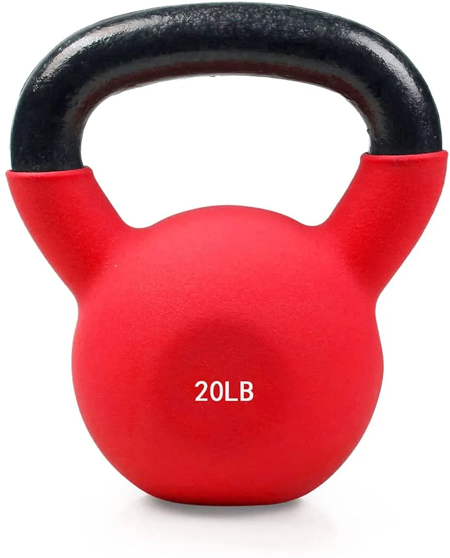 RitFit Neoprene Coated Solid Cast Iron Kettlebell 20 25 30 35 40 45 50 LB, Great for Full Body Workout, Cross-Training, Weight Loss & Strength Training