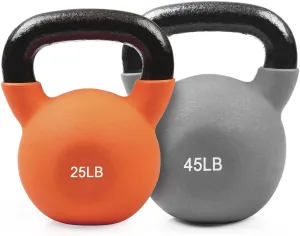 RitFit Neoprene Coated Solid Cast Iron Kettlebell 20 25 30 35 40 45 50 LB, Great for Full Body Workout, Cross-Training, Weight Loss & Strength Training