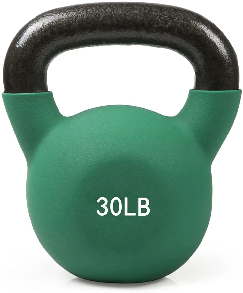 RitFit Neoprene Coated Solid Cast Iron Kettlebell 20 25 30 35 40 45 50 LB, Great for Full Body Workout, Cross-Training, Weight Loss & Strength Training