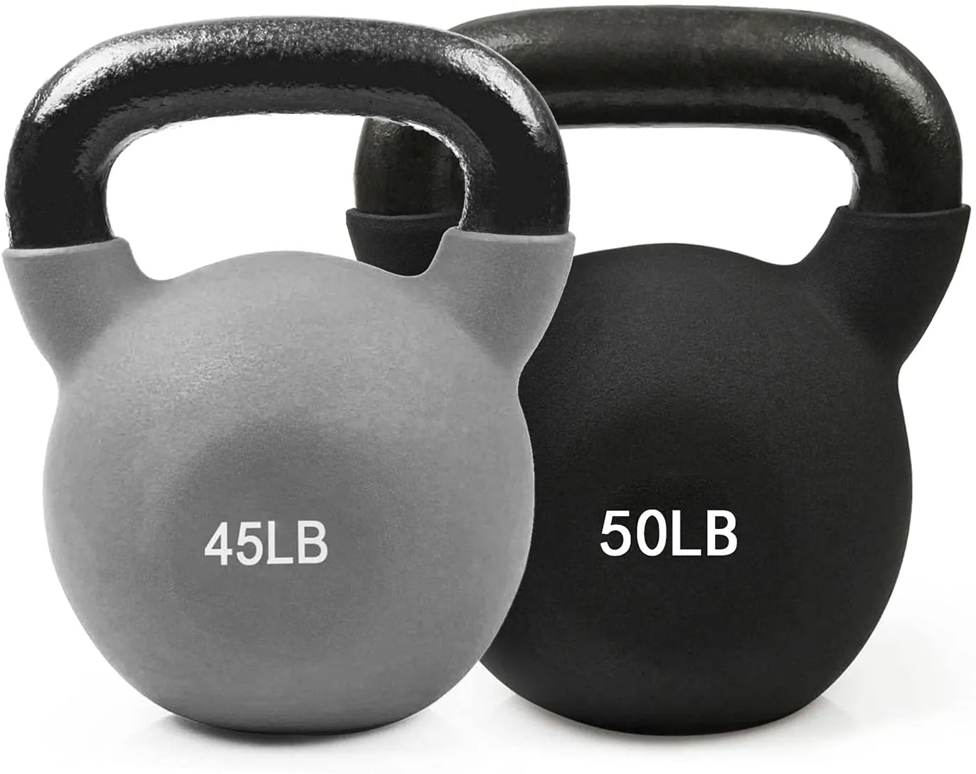 RitFit Neoprene Coated Solid Cast Iron Kettlebell 20 25 30 35 40 45 50 LB, Great for Full Body Workout, Cross-Training, Weight Loss & Strength Training