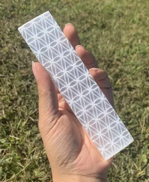 Selenite Flower of Life Flat Plate | 10-15cm | Morocco