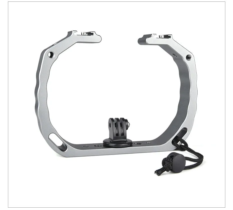 Shooting Phone Cage Bracket Handle for GoPro hero5/4/3 Handheld Video Rig Silver