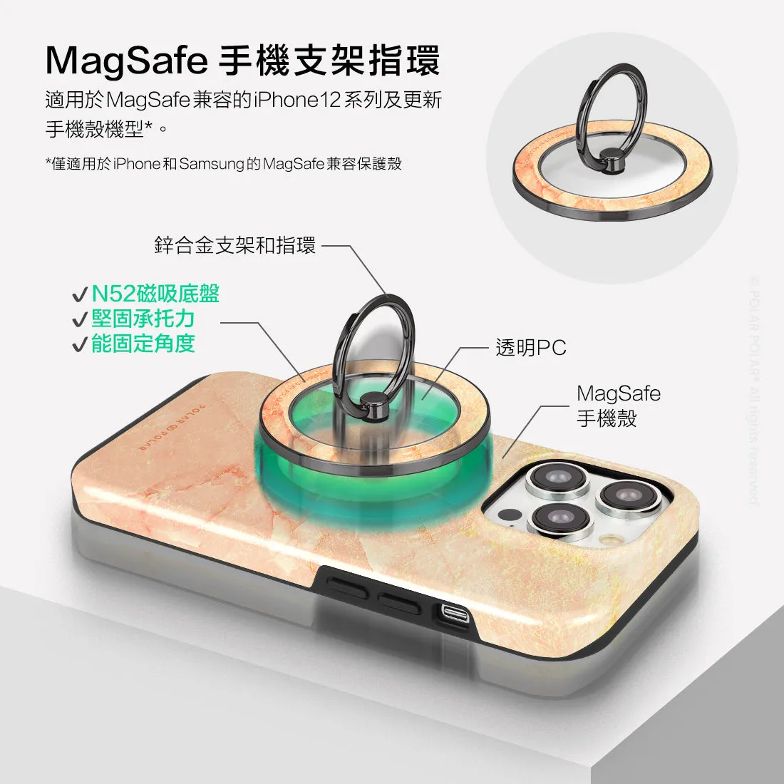 Sunset - Black MagSafe Phone Grip and Ring Holder Stand