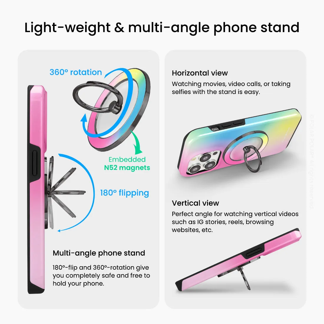 Sweet Dream Holo - Black MagSafe Phone Grip and Ring Holder Stand