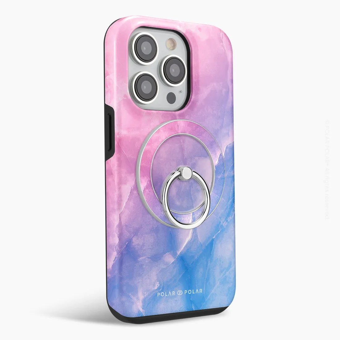 Sweet Rainbow - Silver MagSafe Phone Grip and Ring Holder Stand