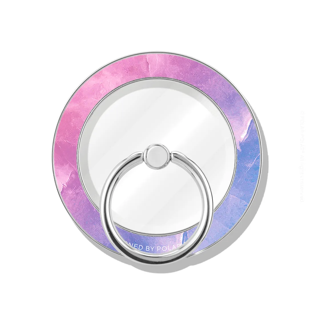 Sweet Rainbow - Silver MagSafe Phone Grip and Ring Holder Stand