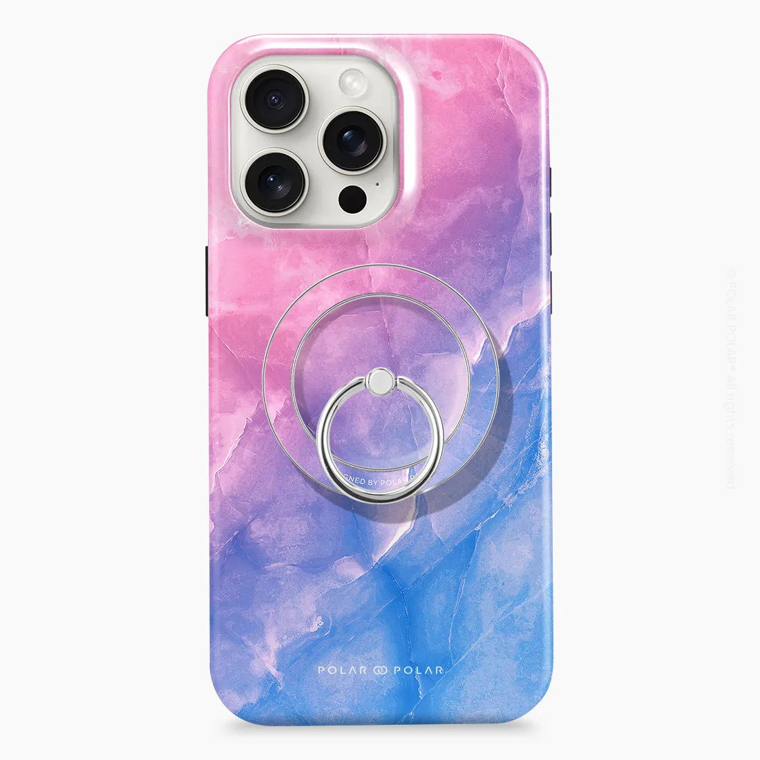 Sweet Rainbow - Silver MagSafe Phone Grip and Ring Holder Stand