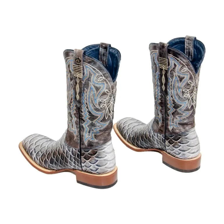 TANNER MARK MEN’S Python Natural Print Western Boots