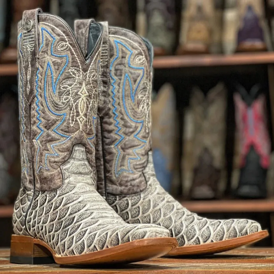 TANNER MARK MEN’S Python Natural Print Western Boots