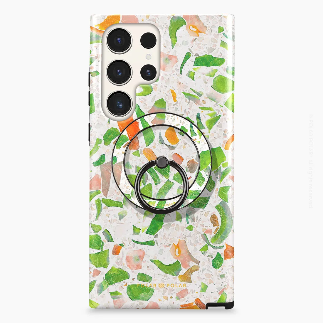 Terrazzo Green - Black MagSafe Phone Grip and Ring Holder Stand