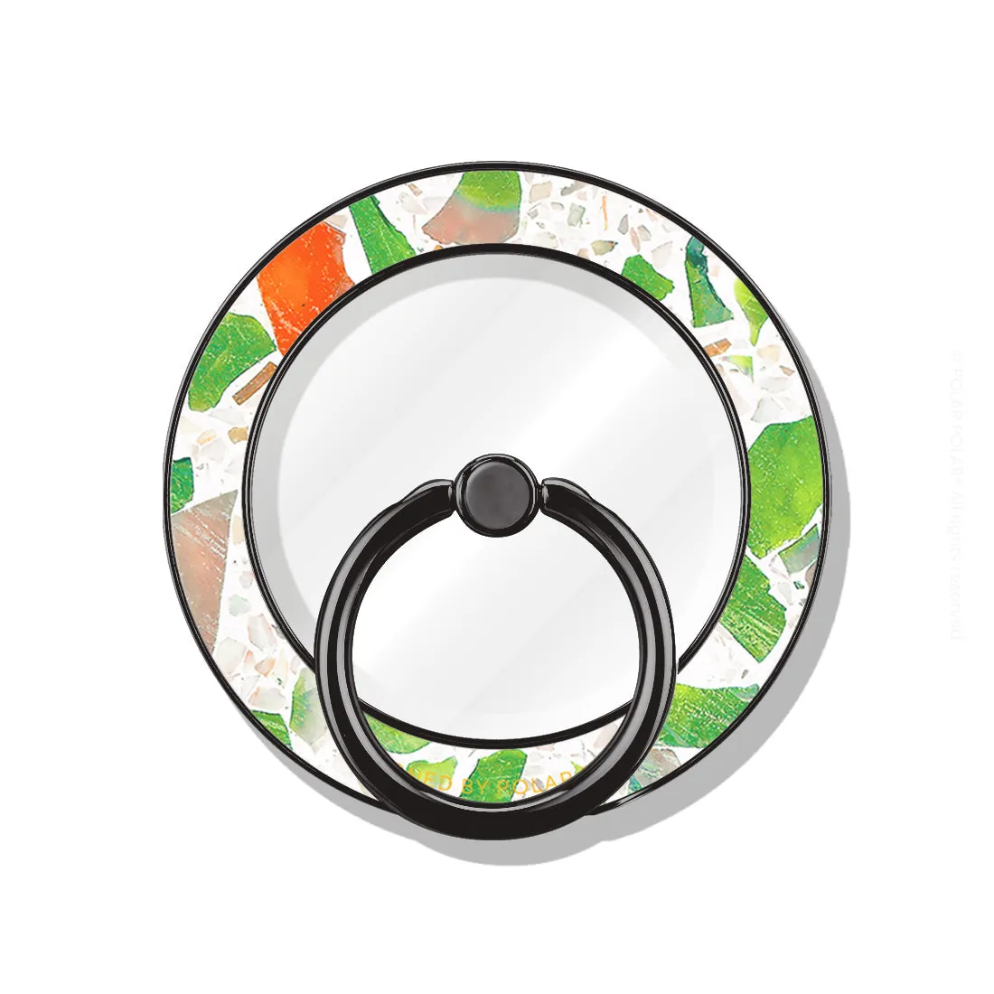 Terrazzo Green - Black MagSafe Phone Grip and Ring Holder Stand