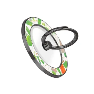 Terrazzo Green - Black MagSafe Phone Grip and Ring Holder Stand