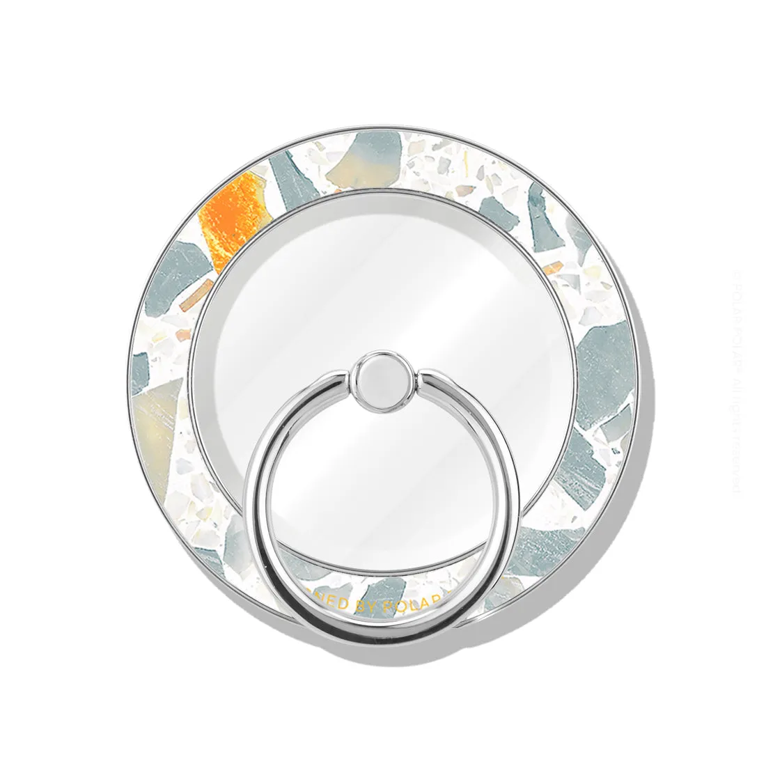 Terrazzo Grey - Silver MagSafe Phone Grip and Ring Holder Stand