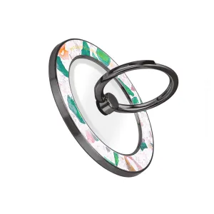 Terrazzo Lake Blue - Black MagSafe Phone Grip and Ring Holder Stand