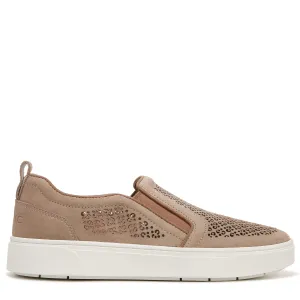 Vionic Women's Sneaker Kimmie Perf- Comfortable Slip Ons That Includes a Built-in Arch Support Wheat Suede 7.5 Medium