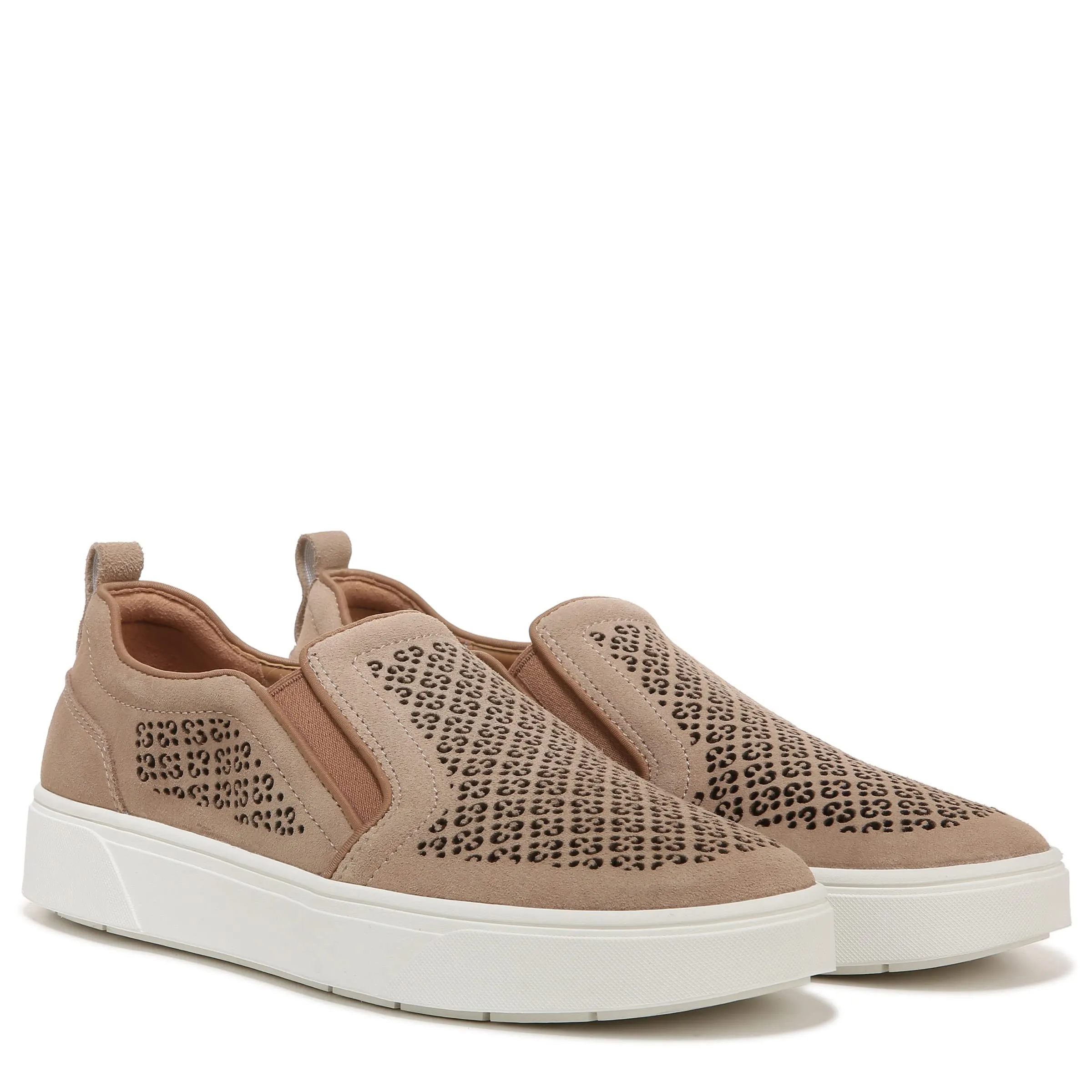 Vionic Women's Sneaker Kimmie Perf- Comfortable Slip Ons That Includes a Built-in Arch Support Wheat Suede 7.5 Medium