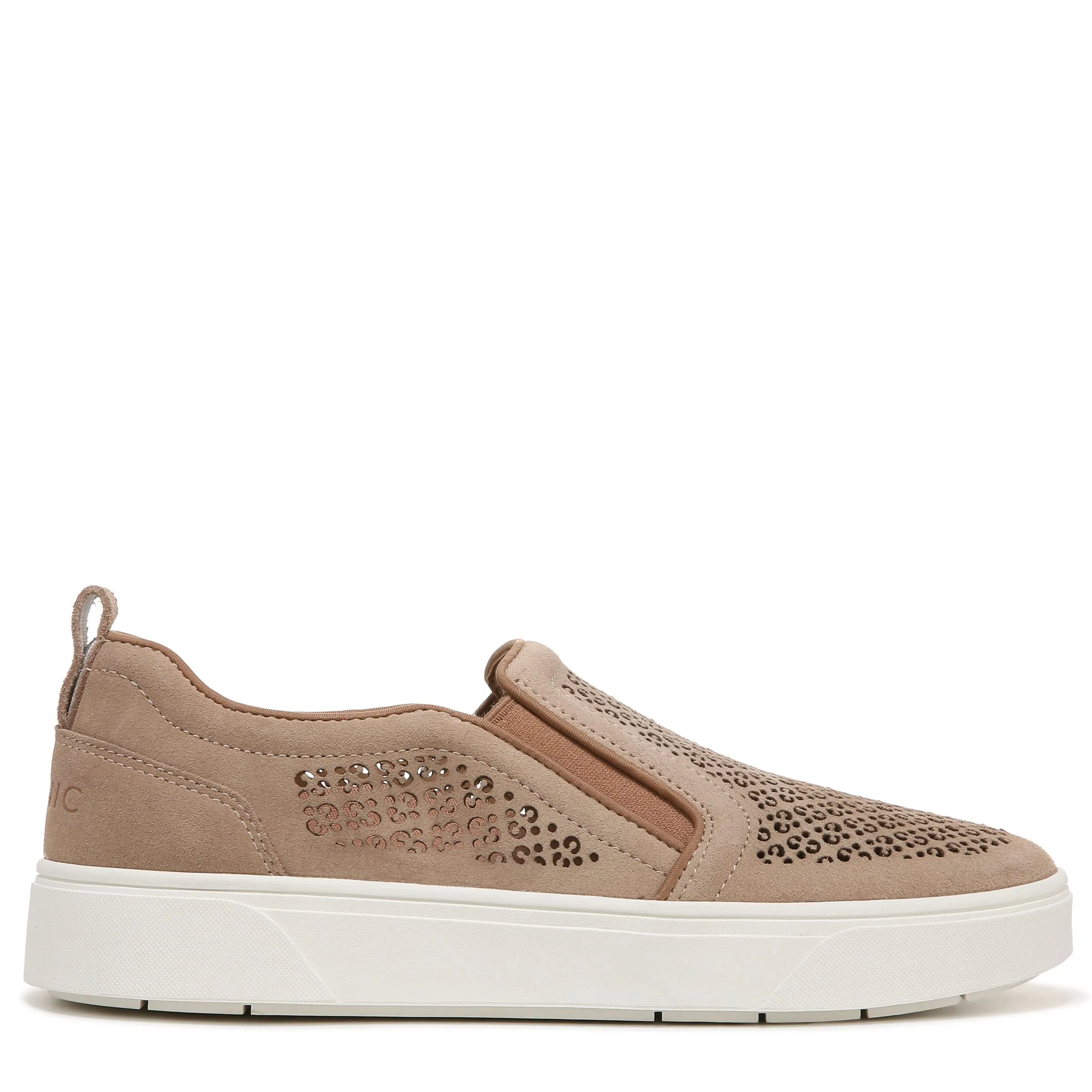 Vionic Women's Sneaker Kimmie Perf- Comfortable Slip Ons That Includes a Built-in Arch Support Wheat Suede 7.5 Medium
