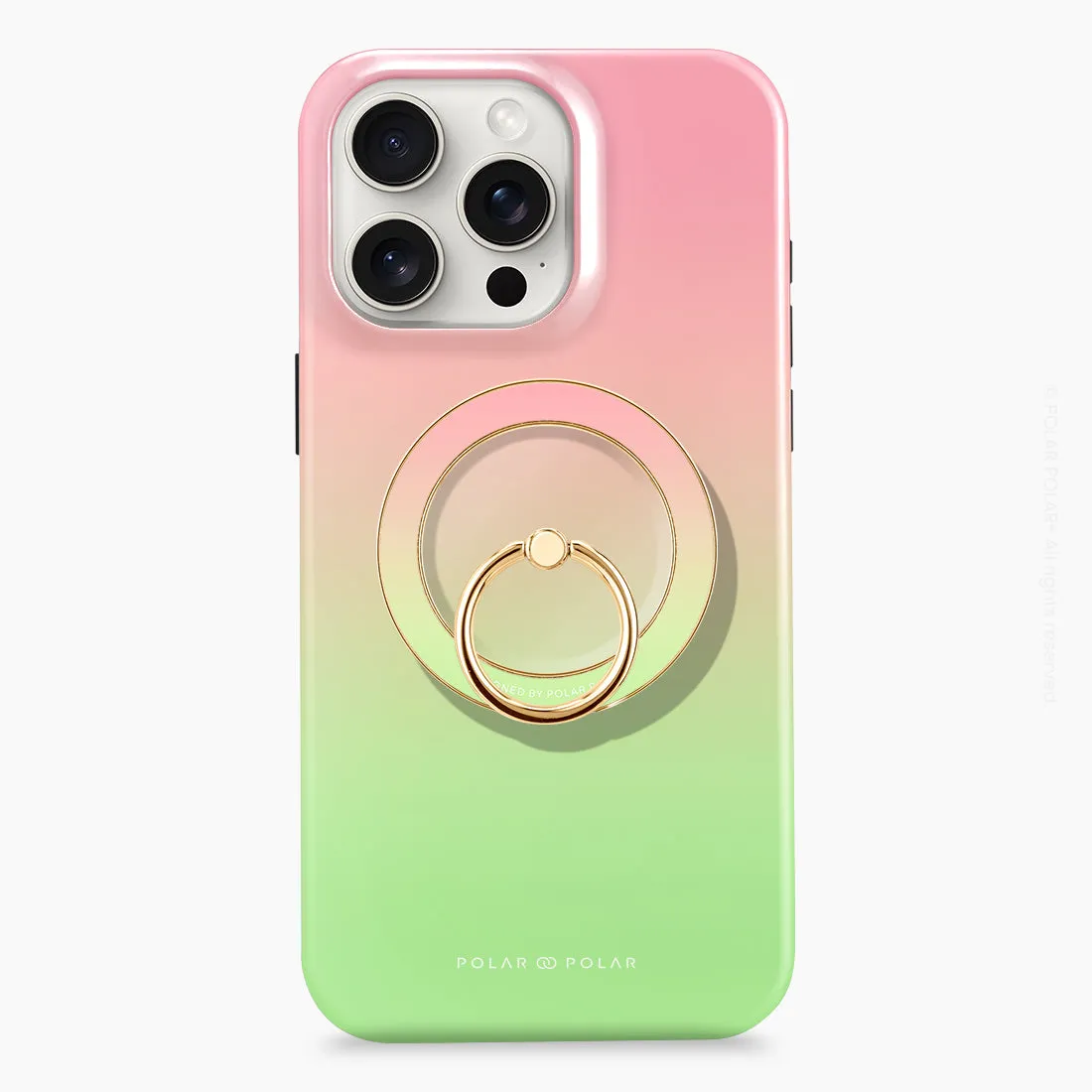 Watermelon Pastel - Golden MagSafe Phone Grip and Ring Holder Stand
