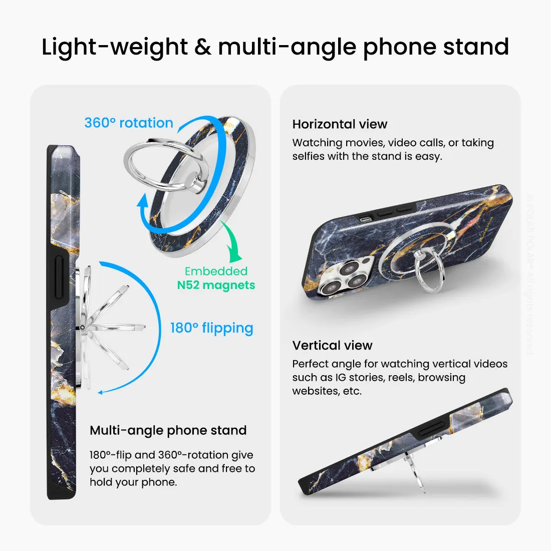 Winter Forest - Silver MagSafe Phone Grip and Ring Holder Stand